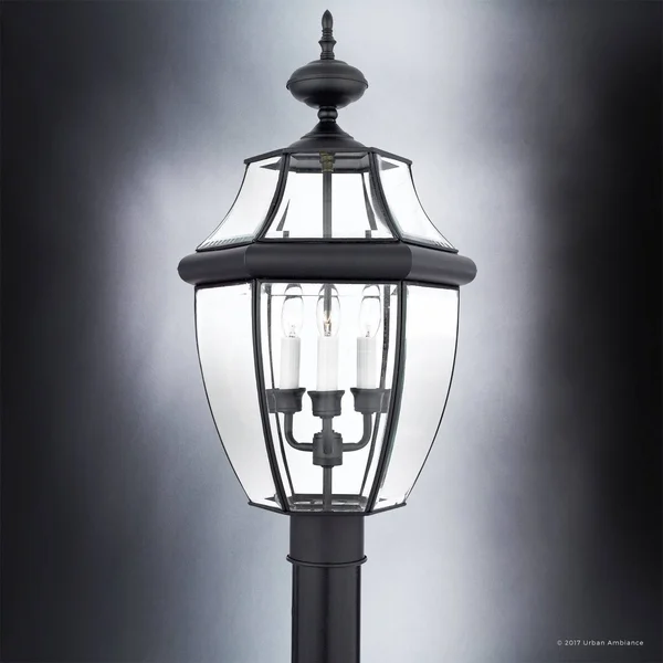 Urban Ambiance Luxury Colonial Outdoor Post Light, Large Size: 23 inchh x 12.5 inchw, with Tudor Style Elements, Versatile Desig