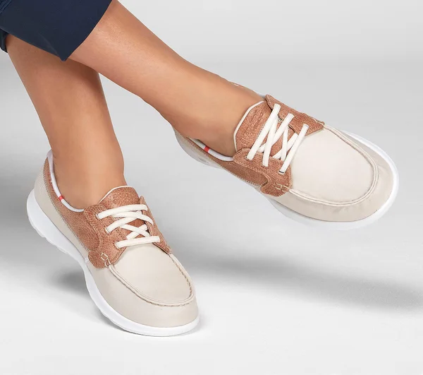 Skechers Women's GOwalk Lite Playa Vista Boat Shoe, Natural