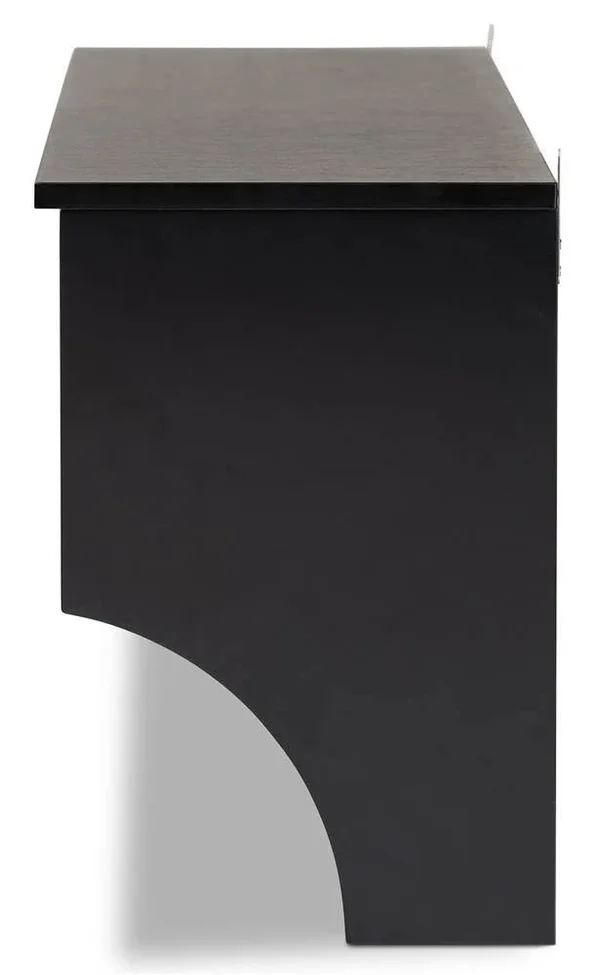 Baxton Studio Maya Modern Transitional Black Finished Wood Entryway Wall Mounted Coat Rack with Shelves