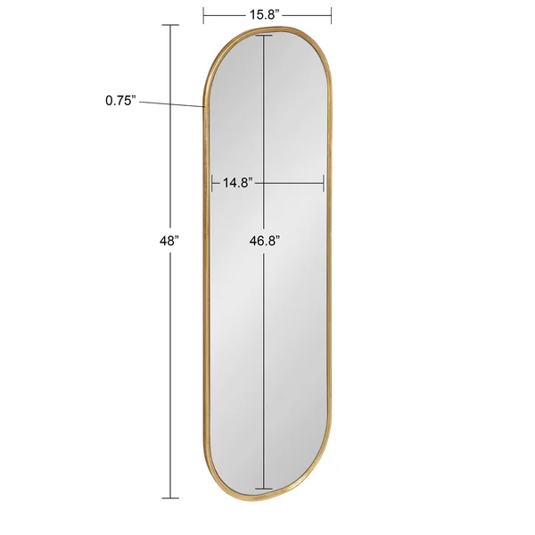 Kate and Laurel Caskill Capsule Framed Wall Mirror - Gold - 24x36