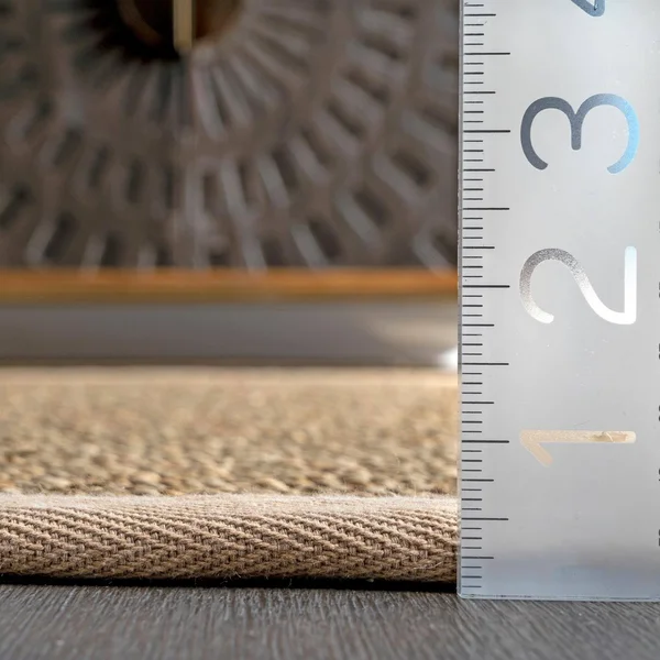 nuLOOM Larnaca Seagrass Herringbone Natural 6 ft. x 6 ft. Round Indoor/Outdoor Area Rug