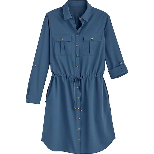 Women's Napa Travel Shirt Dress - SPF 50+ Dresses for Women, Blue