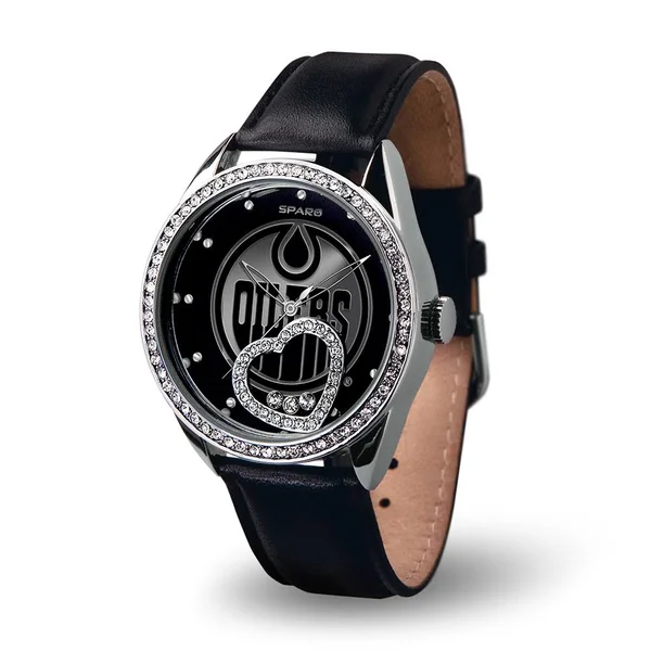 Edmonton Oilers Women's Beat Leather Watch - Black