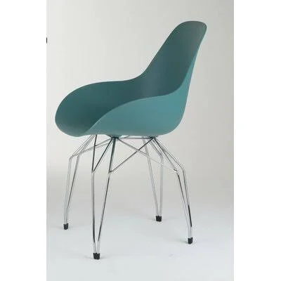 Diamond Armchair Kubikoff Leg Color: Chrome, Finish: Ocean Blue