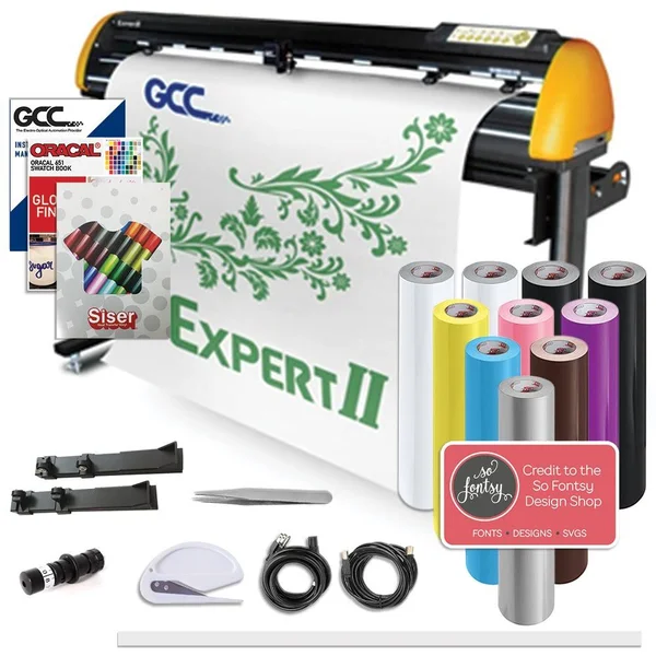 GCC Professional Expert II 24x22 Wide Vinyl Cutter Creative Bundle with Stand
