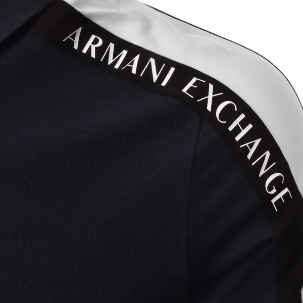 Armani Exchange Long Sleeved Polo T Shirt Navy