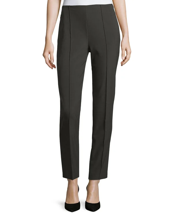 Escada Hepburn Techno Ankle-Zip Pants, Black, Women's, 8