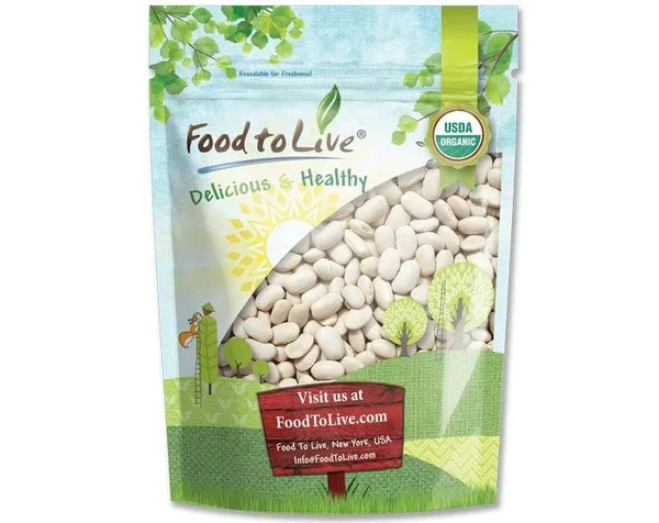 Organic Cannellini Beans by Food to Live (Raw - Dried, Non-GMO, White Kidney Beans in Bulk, Product of The USA) 15 Pounds