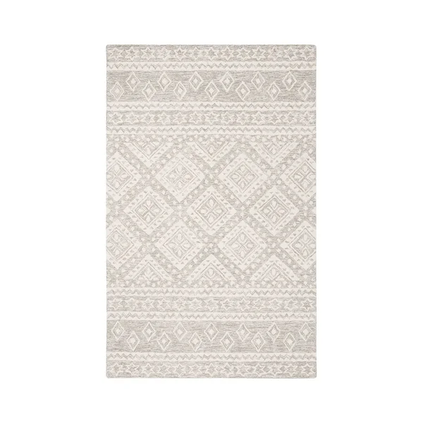 Safavieh Micro-Loop MLP501F 2&6x22 x 4&0x22 Grey - Ivory Area Rug