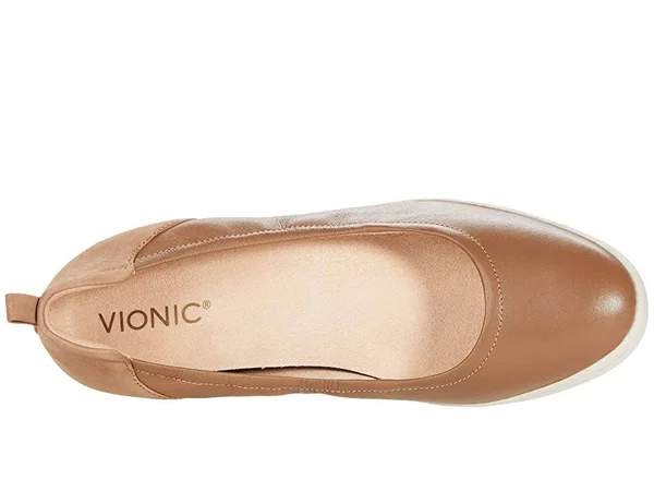 Vionic Jacey Women's Slip-On Wedge Shoe Toffee - 5 Medium