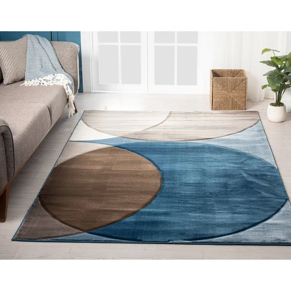 MDA Home Rhodes Brown Contemporary Polypropylene Area Rug - 5&2x22 x 7&5x22