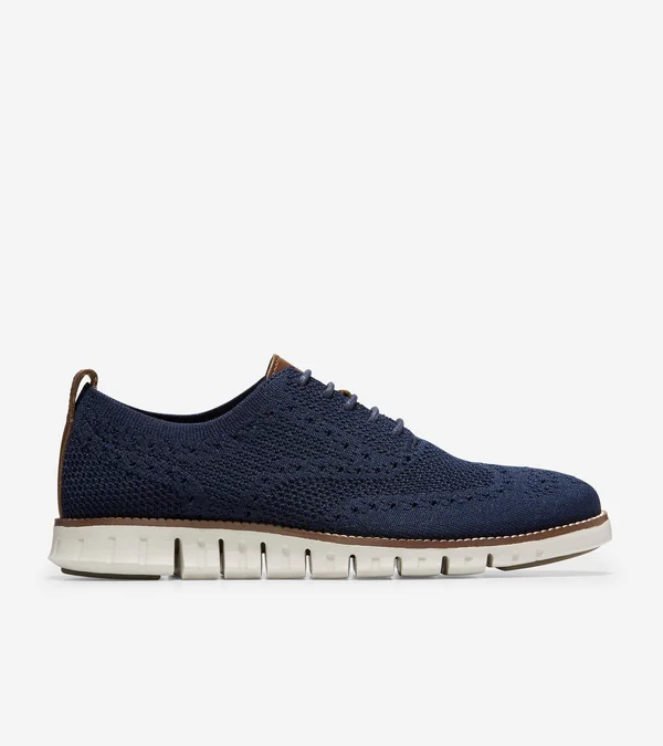 Cole Haan Men's Zerogrand Wingtip Oxford With Stitchlite, Blue, 9.5