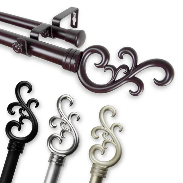 Rod Desyne Madeline Double Curtain Rod Satin Nickel