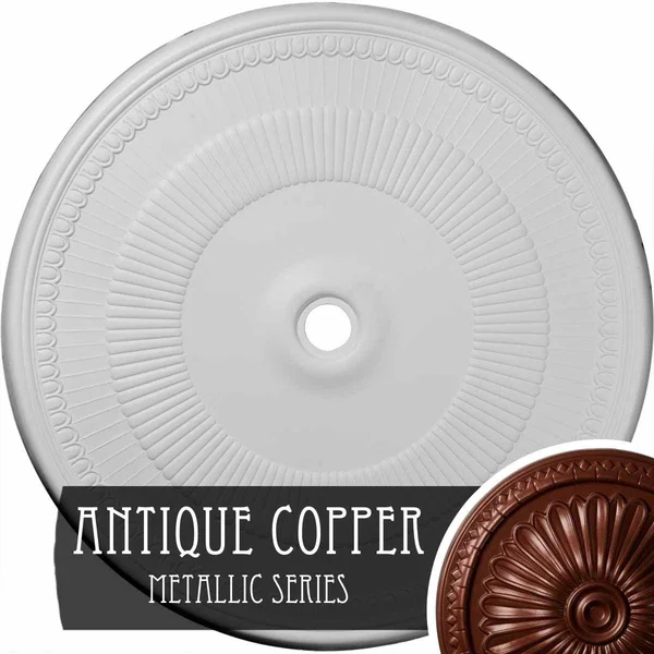 Ekena Millwork CM51NEPLS 51 1/8x22OD x 3 5/8x22ID x 1 1/2x22P Nevio Ceiling Medallion (Fits Canopies Up to 4 3/4x22), Hand-Paint
