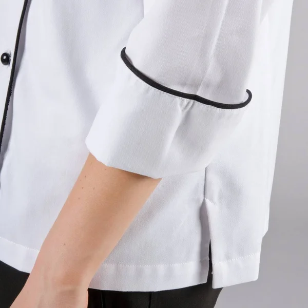 Chef Revival LJ044-XS Ladies Poly Cotton Brigade Chef Jacket - X-Small, Black PIPING
