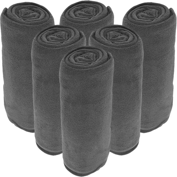 Bare Home Wholesale Microplush Blankets, Fleece Bed Blanket Bulk Pack - Twin/Twin XL - Grey - 16 Pack