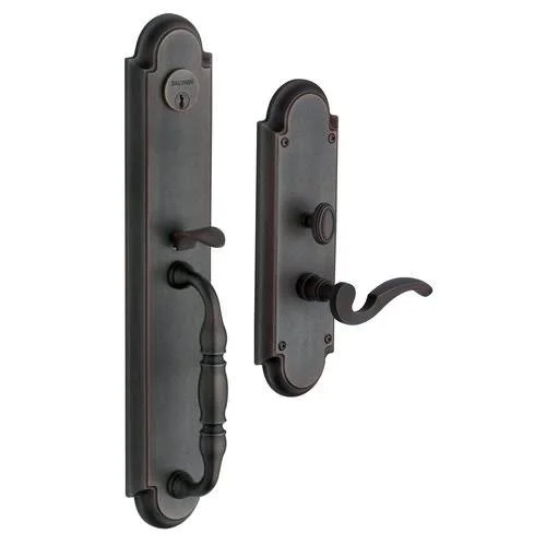Baldwin 6544056RENT Hamilton Right Hand Single Cylinder Mortise Handleset Trim Set - Lifetime Satin Nickel