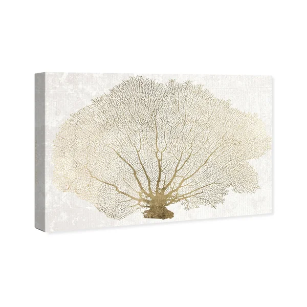 Oliver Gal Gold Coral Fan Canvas Wall Art