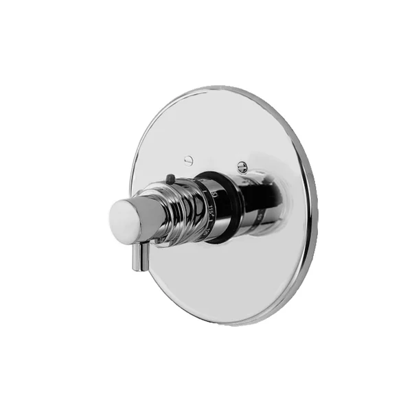 Newport Brass 3-1504TR/54 East Linear Round Thermostatic Trim Plate with Handle Gloss Black