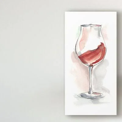 &Wine Glass Study III& Painting on Wrapped Canvas Fleur De Lis Living Size: 47x22 H x 24x22 W x 2x22 D