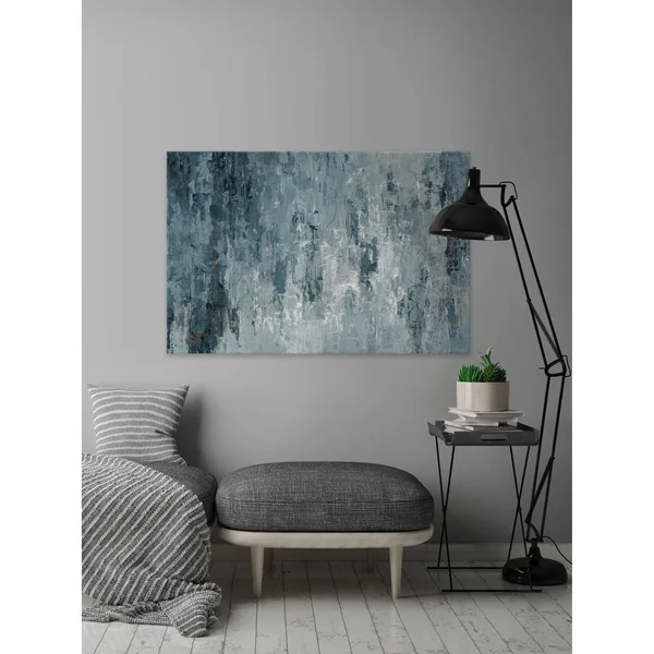Parvez Taj Tainted Dark Blues Painting Print on Wrapped Canvas, Size: 16 x 24