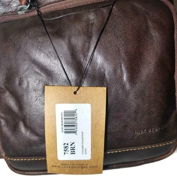 Jack Georges Voyager Leather Sling Bag - Brown