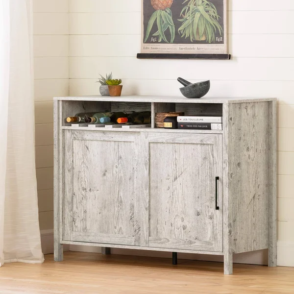 South Shore Munich Buffet with Sliding DOOR, Seaside Pine