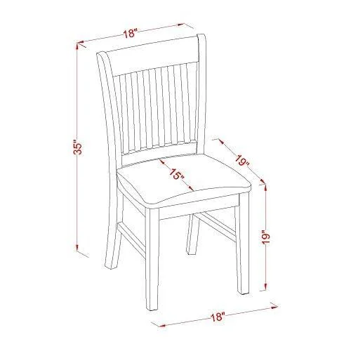 East West Furniture OXNO5-OAK-C Kitchen Breakfast NOOK Table & 4 Dining Chairs Oak