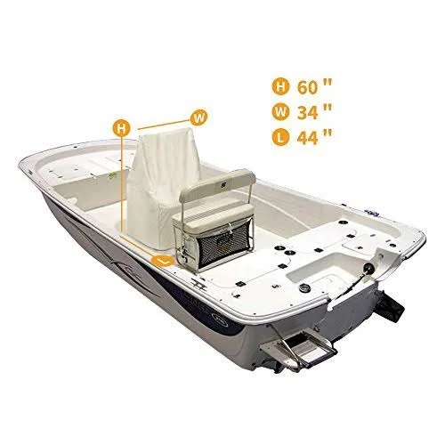 iCOVER Boat Center Console Cover Heavy Duty 600d Waterproof Fits Carolina Skiff - Boston Whaler, Mako, Excel Bay Pro, Wellcraft an