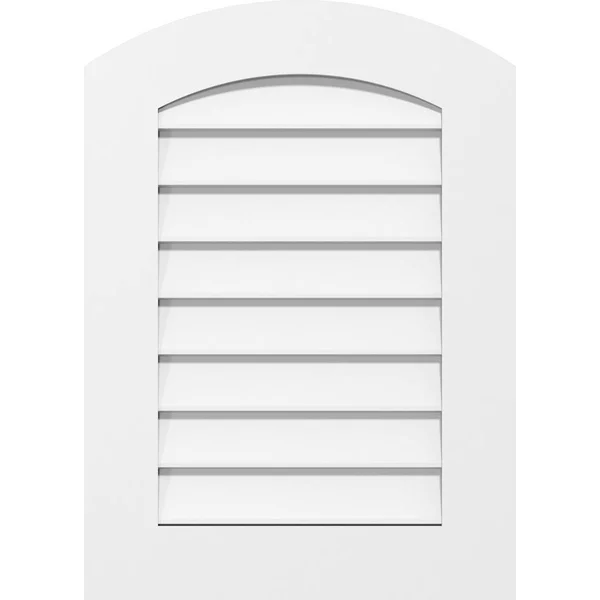 Ekena Millwork GVPAR18X3801SN 18x22W x 38x22H Arch Top Surface Mount PVC Gable Vent: Non-Functional - w/ 3-1/2x22W x 1x22P Standa