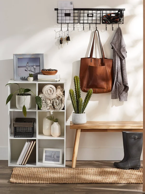 DII Black Farmhouse Wire Wall Organizer with Hooks