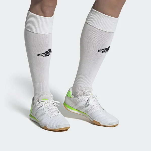 Adidas Top Sala Indoor Soccer Shoe White/White/Green - 12