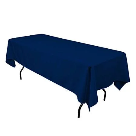 Gee di Moda Tablecloth Rectangular 60 x 126 inch Polyester - Navy Blue Tablecloth - Thanksgiving Tablecloth Wedding Tablecloth D