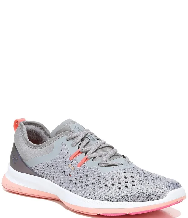 Women's Ryka Defiance Walking Shoe - Grey/Peach - Size 8.5