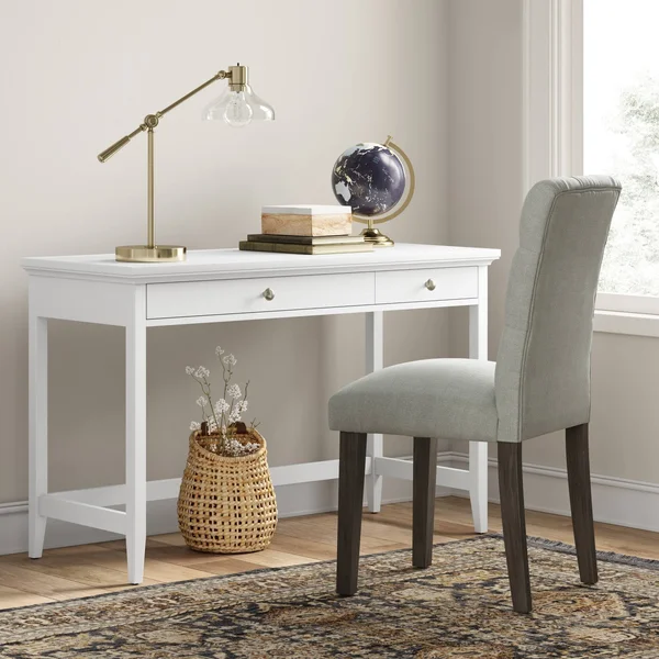 Carson Wood Writing Desk with Drawers White - Threshold