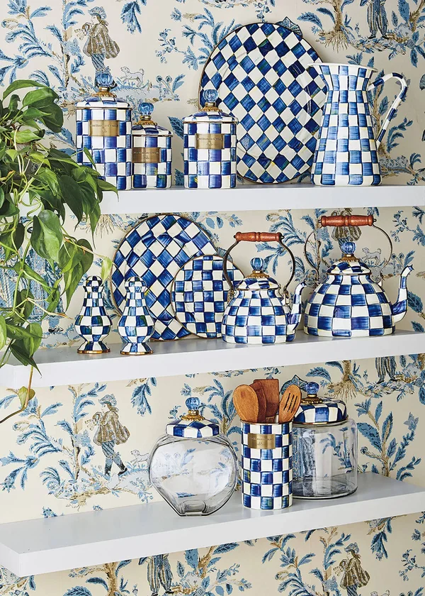 MacKenzie-Childs Medium Royal Check Practical Pitcher