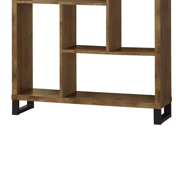 Sleek and Sophisticated Bookcase with Multiple Shelves, Brown