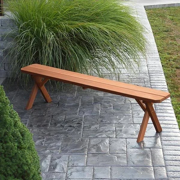 Cross Leg Cedar Picnic Bench 5ft - Walnut Stain