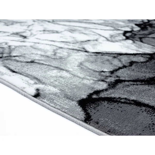 Samos Collection Yellow/Gray Contemporary Polypropylene Area Rug - 5&2&& x 7&3x22