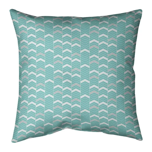 Porch & den Athens Lined Chevrons Throw Pillow - 16 x 16 - Pink & Gray - Linen
