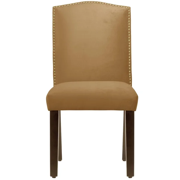 Ayala Nail Button Dining Chair in Velvet Mystere Moccasin - Skyline Furniture