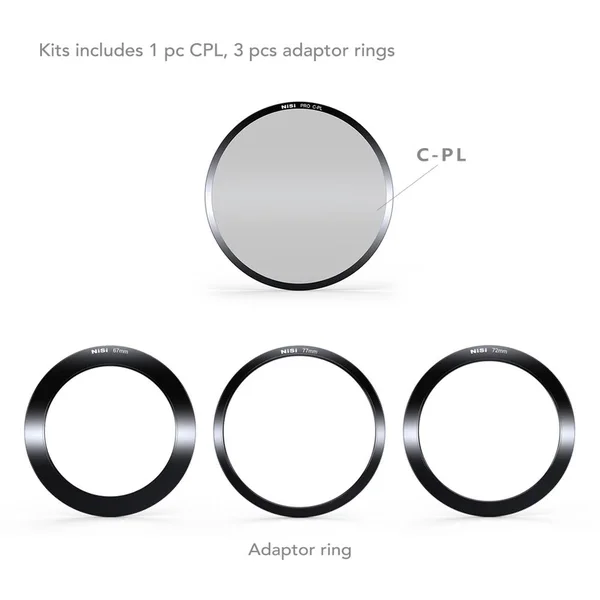 NiSi V5 100mm Filter Holder with Adapter Rings & Integrated CPL