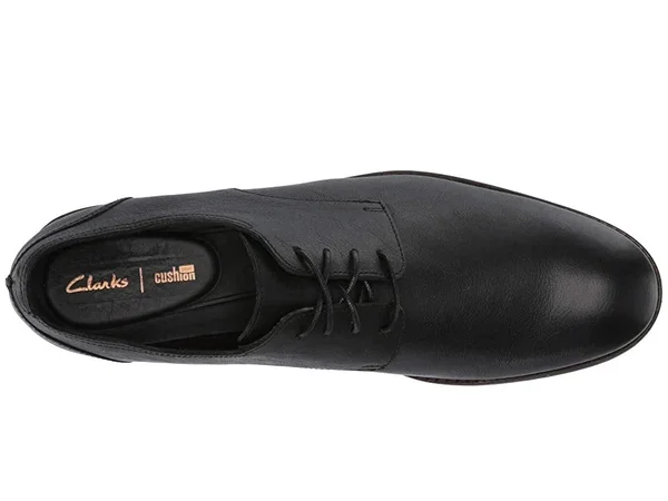 Clarks Men's Flow Plain, Black Leather Size: 10.5 M