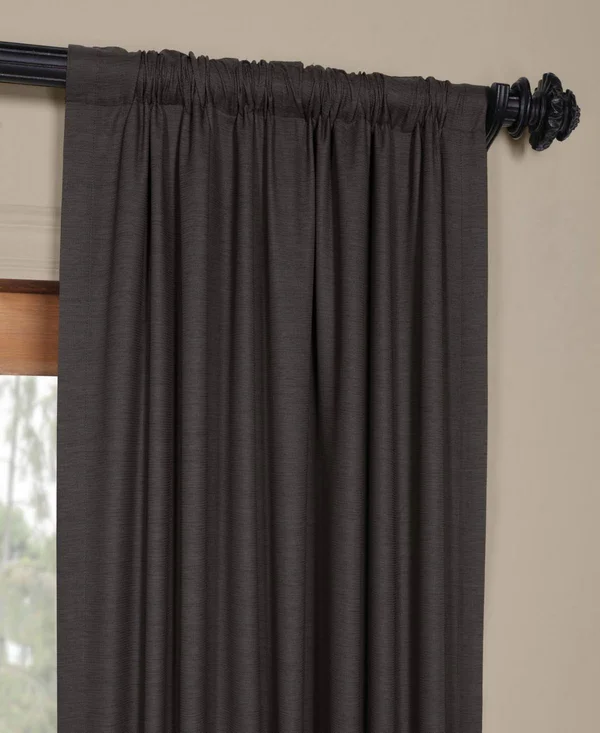 Exclusive Fabrics Bellino Grey Blackout Curtain PANEL - 96 Inches