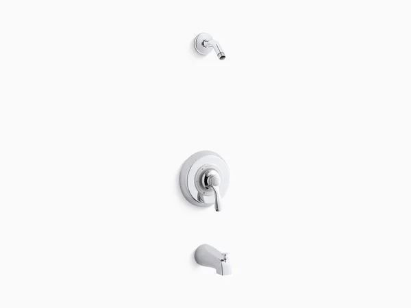 Kohler TLS12007-4-CP Fairfax Rite-Temp Bath and Shower Trim Set with NPT Spout, Less Showerhead - Polished Chrome