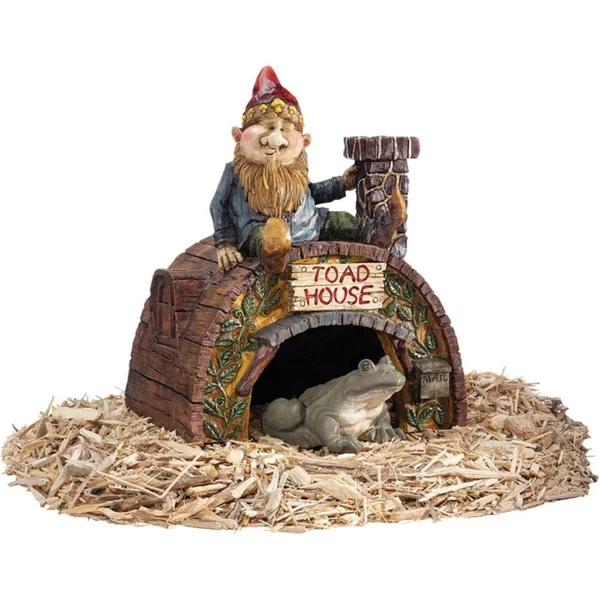 Design Toscano Garden Gnome&s Toad House Statue