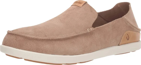 Olukai Nalukai Kala Men's Leather Slip on Shoes Sand - Bone - 12