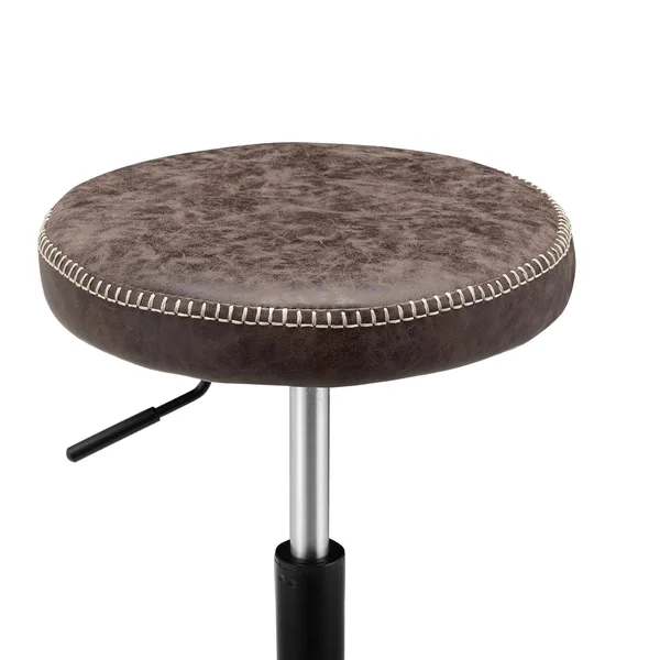 New Pacific Direct Eaton PU Leather Gaslift Backless Swivel Bar Stool - Vintage Coffee Brown