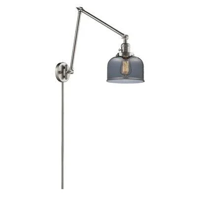 Emberto Bell Double 1-Light Swing Arm 17 Stories Finish: Satin Gold - Shade Color: Plated Smoked, Bulb Type: 60 Watt Vintage Inca