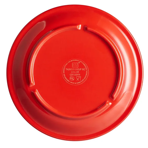 Thunder Group CR109PR 9x22 Pure Red Narrow Rim Melamine Plate - 12/Pack